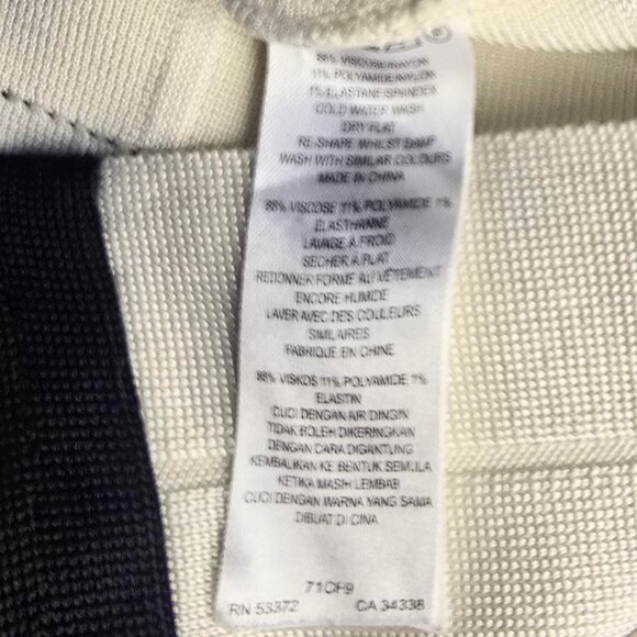 French Connection Bodycon Dress White Black Sz 6 - Picture 10 of 10